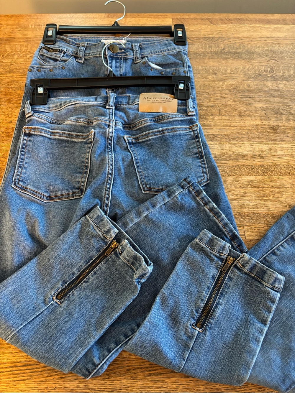 Two Pairs Girls Jeans: Abercrombie ( size 7/8) & Op ( size 8)